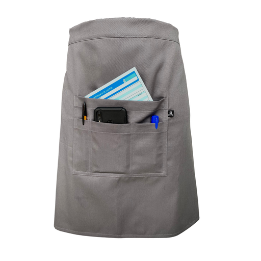 [R92302-011-M] zittro Medio mandil delantal chef Gris Oxford. R92302-000