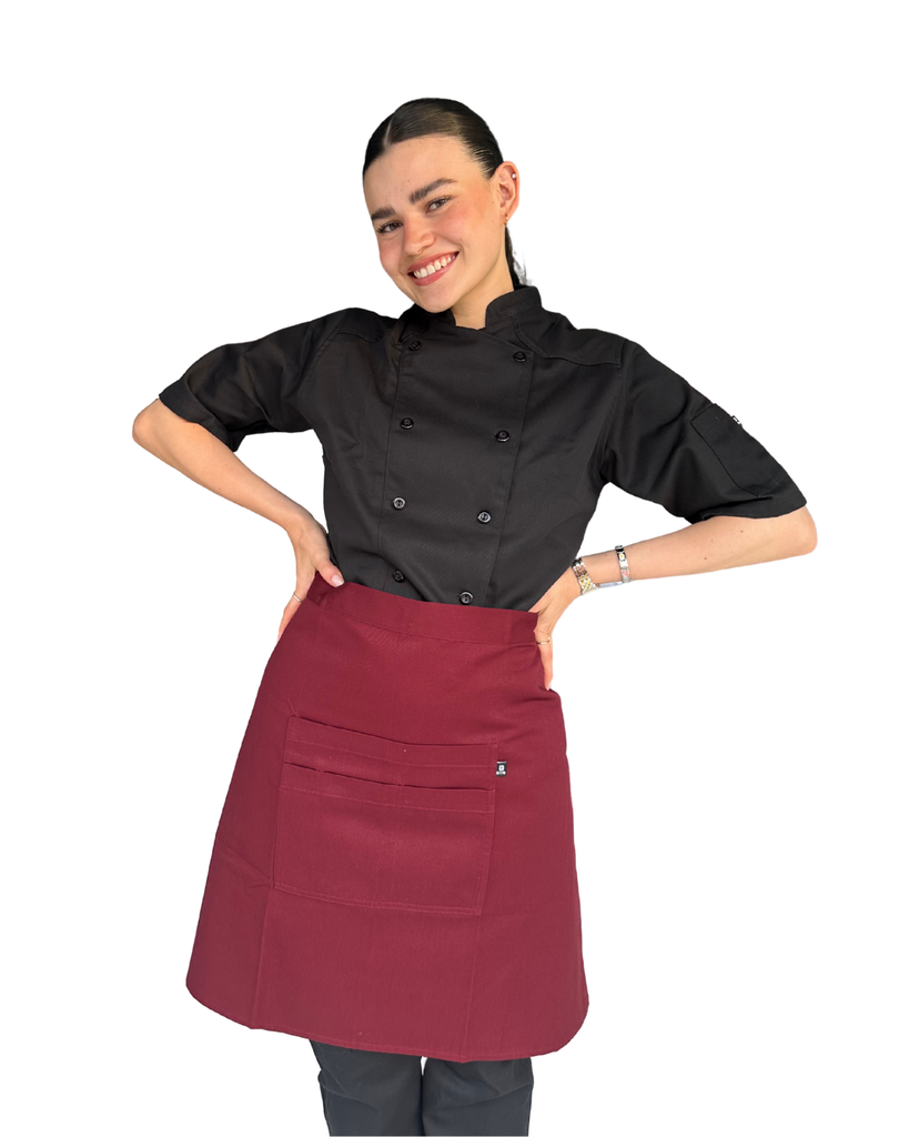 [R92351 607 M] zittro Medio mandil delantal chef Vino. R92351-607
