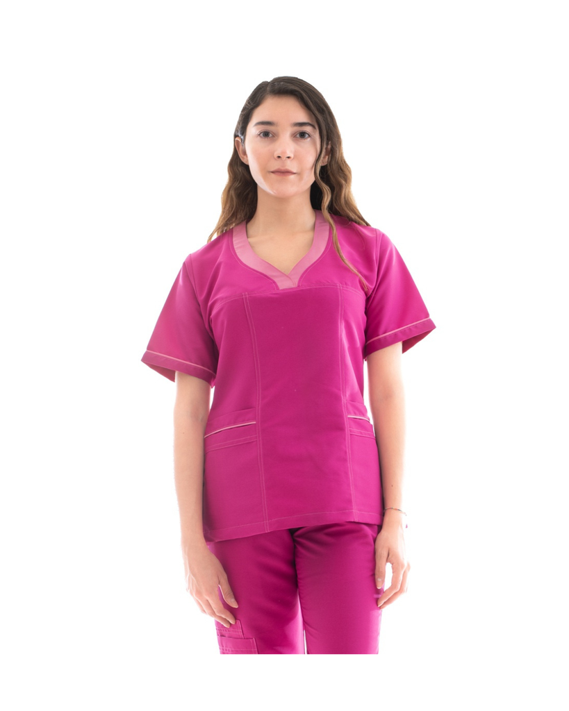 [M80201 550 ECH] Zittro Pijama Médico Filipina Mujer. Bugambilia/Rosa (ECH)